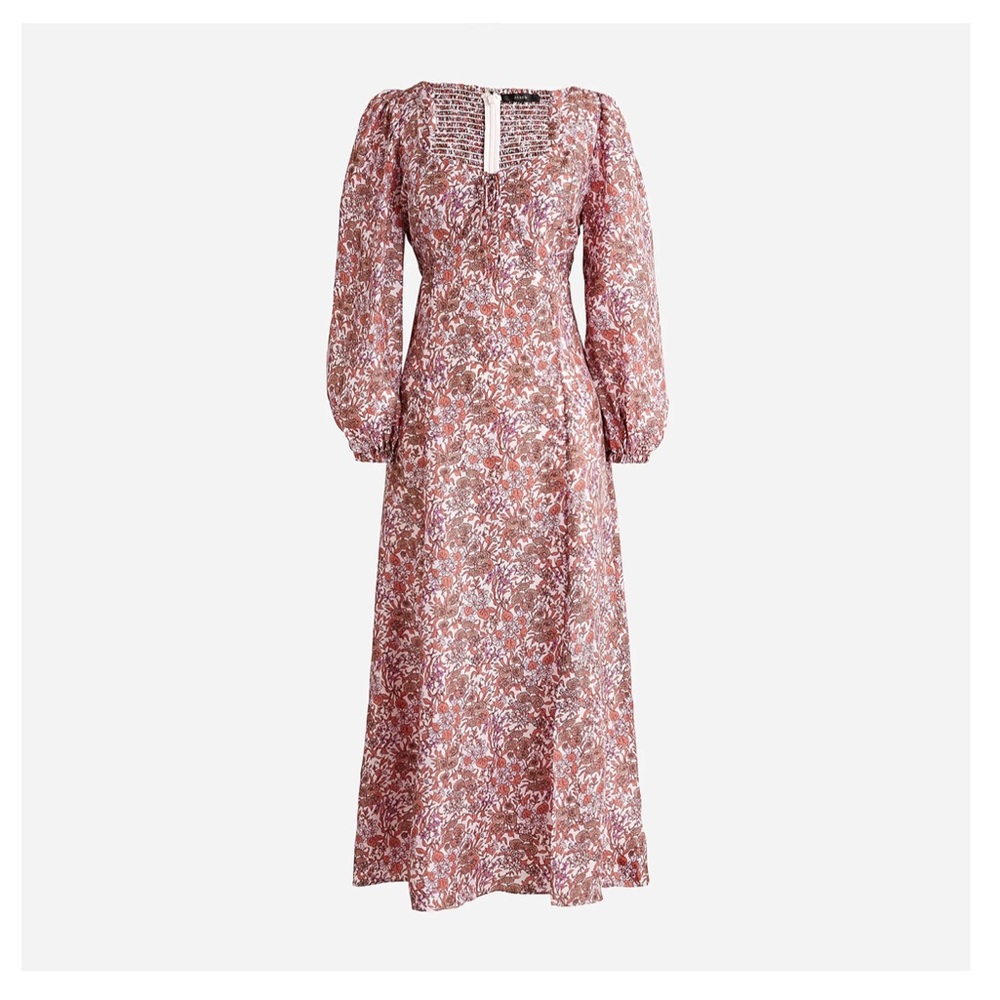 NWT J.CREW Sweetheart long-sleeve midi dress in fête floral
